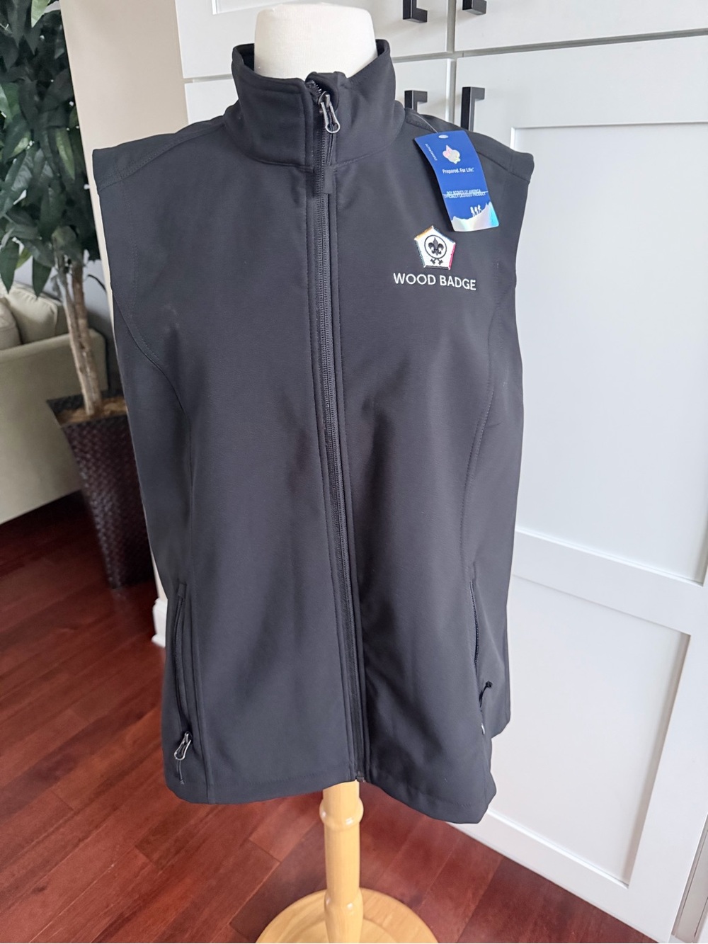 Wood Badge Scouting America B.S.A. Black Softshell Vest - Sleeveless Jacket XL